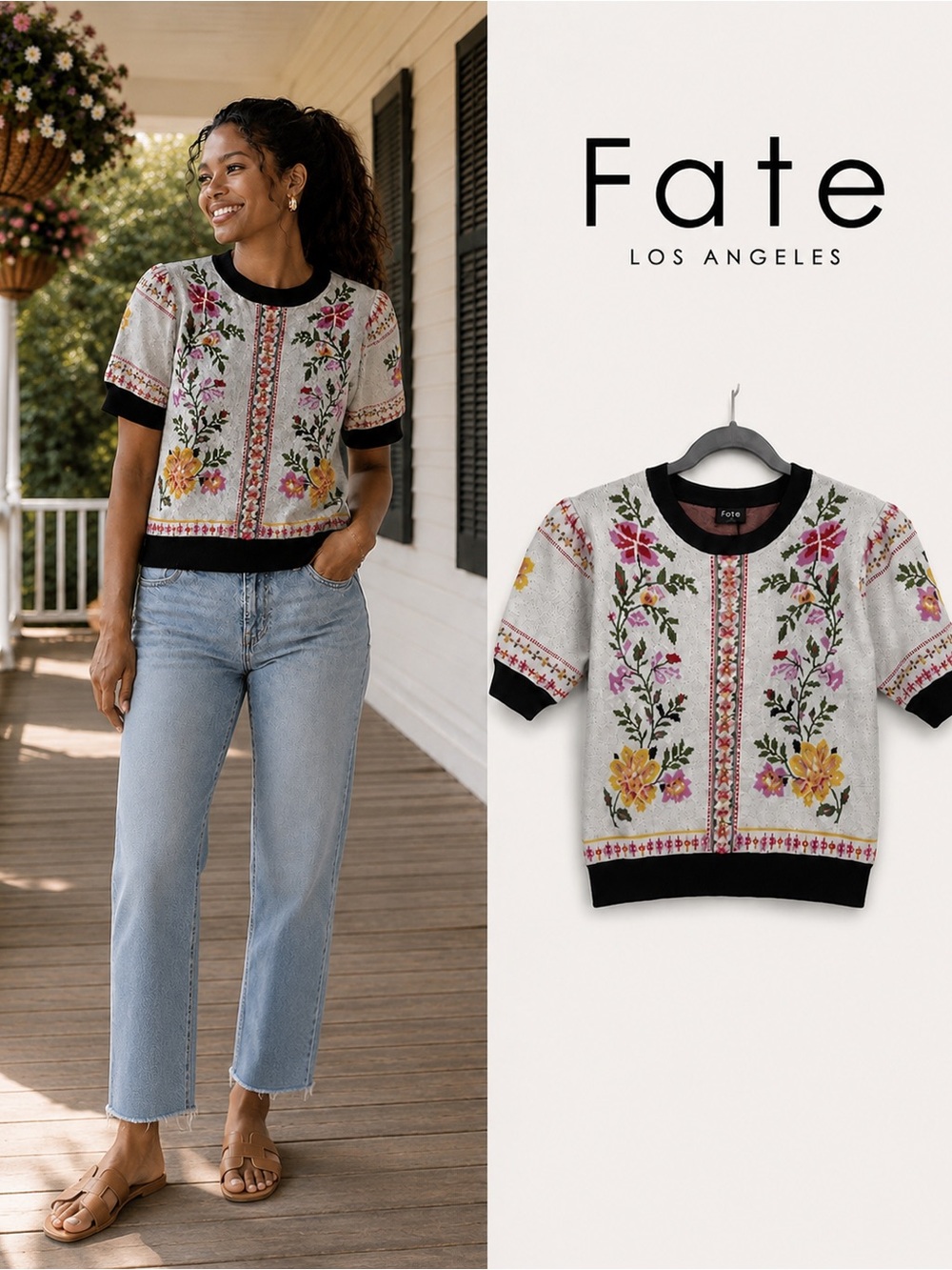 🌸 NWT Fate Vintage Bloom Knit Sweater Top